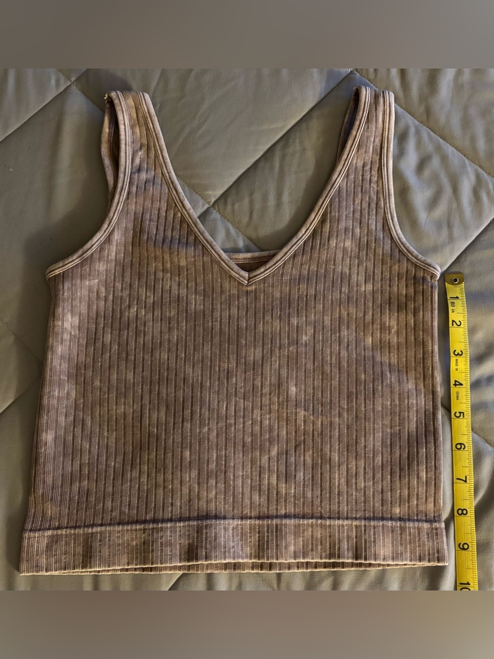 Zenana Washed Ribbed Cropped Tank Top in S/M & L/ XL in Mocha